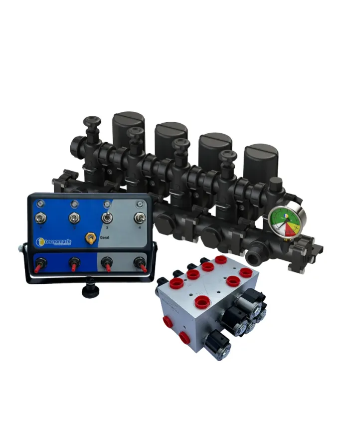 Kit Comando Elétrico Plus 4 Seções + Hidráulico 4 Funções