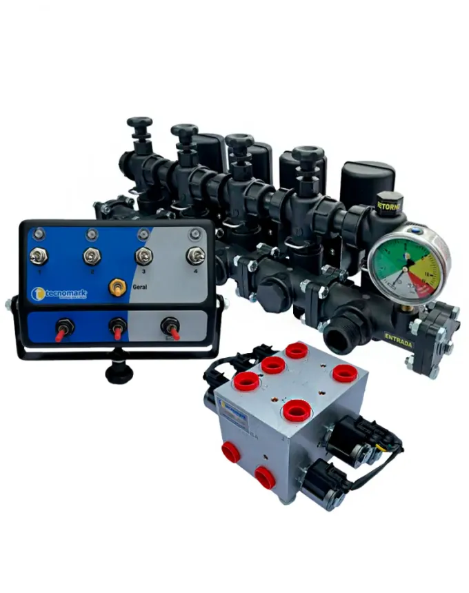 Kit Comando Elétrico Plus 4 Seções + Hidráulico 3 Funções